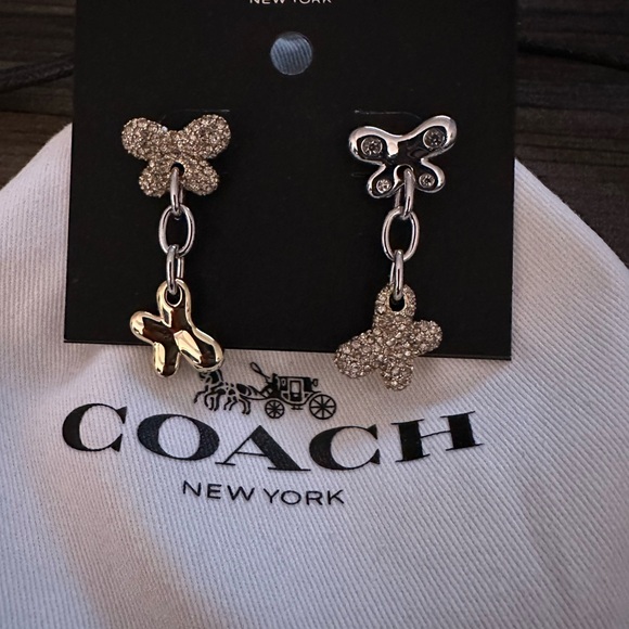 Coach Gold and Silver Butterfly Earrings - Picture 1 of 2